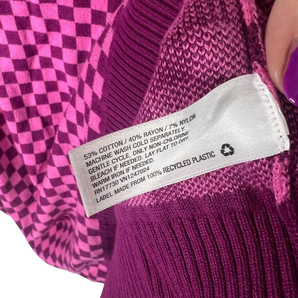 Future Collective Gabriella Karefa-Johnson Pink Purple Checkerboard Sweater 1X - Picture 6 of 6